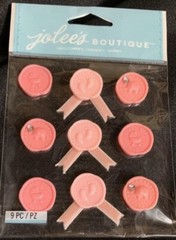 Jolees Sweet Baby Girl Seals Footprints Buggy Elephant Ribbons Scrapbook Sticker