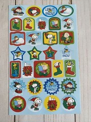 Peanuts Winter + Christmas Snow Stocking Sled Stickers Snoopy Woodstock New