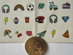 MINI FOOD Sticker(63pc) Pizza•Ice Cream•Popsicle•Candy •Fruit•Cherry•Card Making