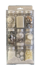 Crafters Caf’e Coordinating Embellishments – glitter buttons sequins NIP751