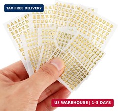 12 Sheets Small Letter Stickers, 3 Sizes Mini Alphabet Number Stickers 3D