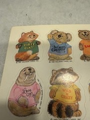 Vintage 1980 Hallmark Sticker Sheet Shirt Tales Tails ONE SHEET Walrus Beaver