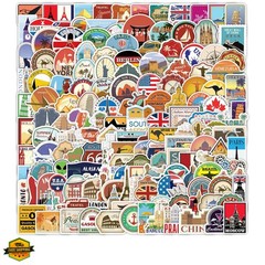 200Pcs World Travel Stickers Pack, Vacation Sticker Famous City Landmark Wate…