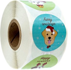 Christmas Dogs Stickers / 500 Adorable Puppy Happy Holidays Labels / 1.5″ Pet…