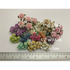 115 Mixed 3 Sizes Open Paper Flower Wedding bouquet DIY Scrapbook (TH/R268 – A3)