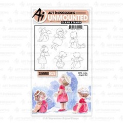 New ART IMPRESSIONS clear rubber stamp watercolor LITTLE ANGELS SET free USA shp