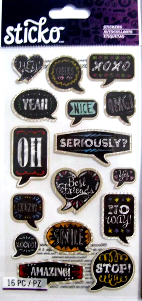 Quotes OMG Seriously Amazing Smile Best Friends Nice Oh Sticko Chalk Stickers