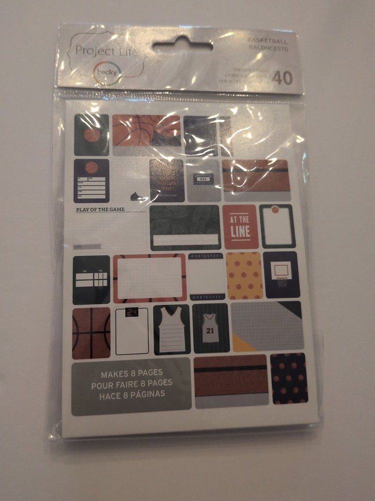 Project Life Basketball Themed Cards 40 Total NEW SEALED Becky Higgins