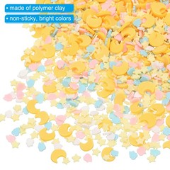 100g Fake Sprinkles, Faux Sprinkles Star and Moon Mix, Yellow/blue/pink/white