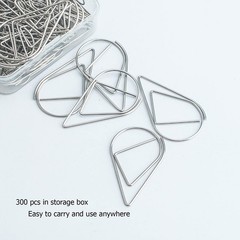 100 Pieces Silver Cute Paper Clips Medium, Smooth Stainless Steel Drop-Shaped…