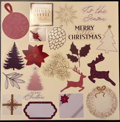 RECOLLECTIONS DIE CUT SHAPES EPHEMERA 40 PC CHRISTMAS TIDINGS ~ NEW
