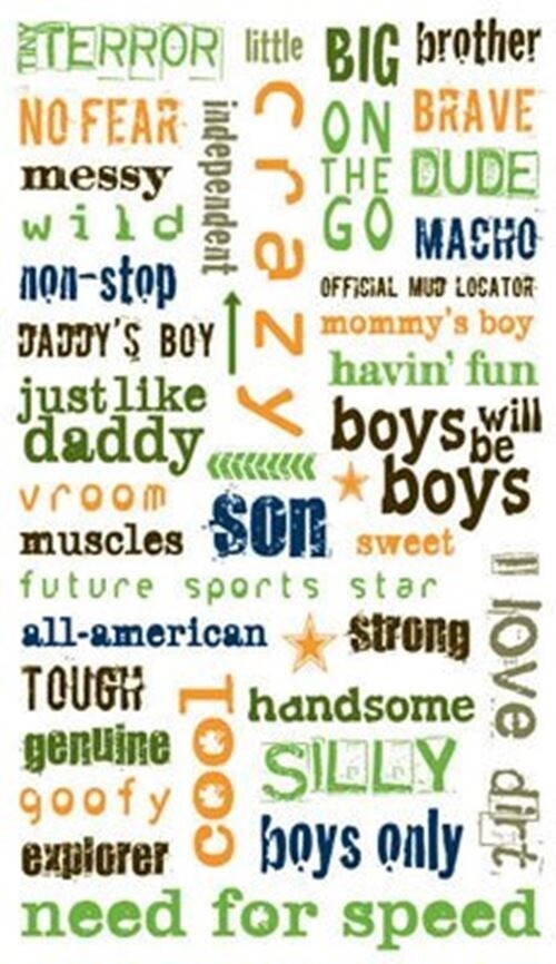 Reminisce Genuine Boy Rub-On Transfers, 2008 Phrase