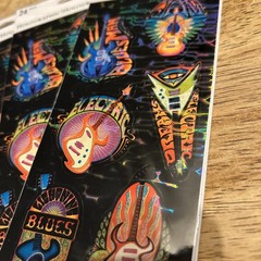 Hallmark Stickeroni Holographic Stickers Guitars Blues Rock Electric Guitar Lot