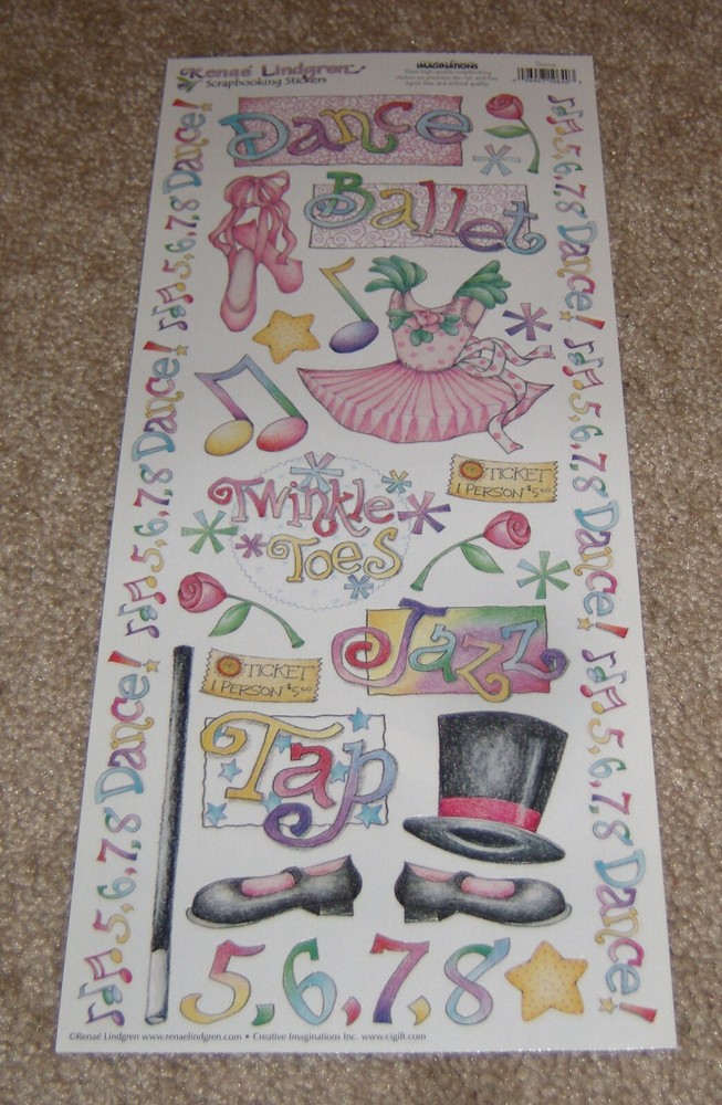 Creative Imaginations Renae Lindgren 5.5x12inch Sticker ~ Dance…Ballet, Jazz.