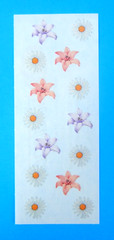 White Daisies Pink & Purple Flowers Creative Memories Sticker Sheet