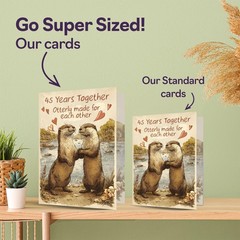 45th Anniversary Card for Women Men – Rustic Style Cute Otters – Happy 45 Yea…