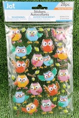 Mini Kids Puffy Colorful Owl Stickers Branches Owls Animals Birds 28pc Pink 3+