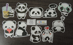 Panda Bears – Cute – Stickers – 10 PCs – 5 styles available! See Description