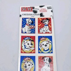 Vintage DISNEY 101 Dalmatians Stickers 90s 4 Sheets Squares