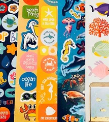 Ocean Nautical Sea Ocean Water Themes Marine Life Animals Beach Summer Stickers