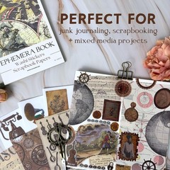 Fayware 411 Vintage Washi Stickers & 20 Scrapbook Papers A5, Lost Treasures