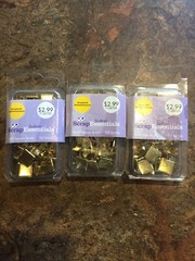 New!3 (50 Brads Each Pack)Packs JoAnn Scrap Essentials Gold Square Brads.