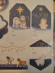 120 PCS Christmas Tags Sticker Gift Labels Angels animals Nativity to from