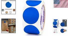 Color Coding Labels 500/Roll, 2″ Blue Dot Stickers, Writable