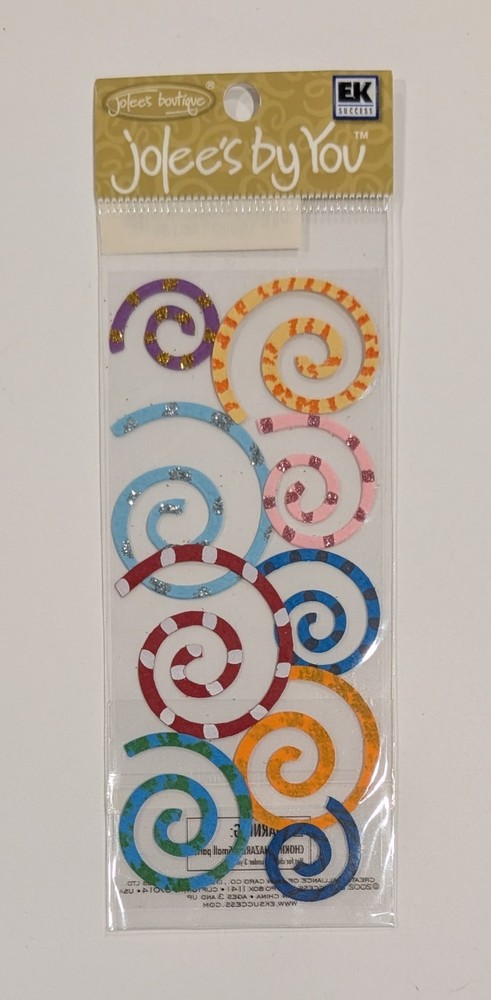 Jolee’s Funky Spirals Birthday Party Confetti Mini Pack Scrapbook Embellishments