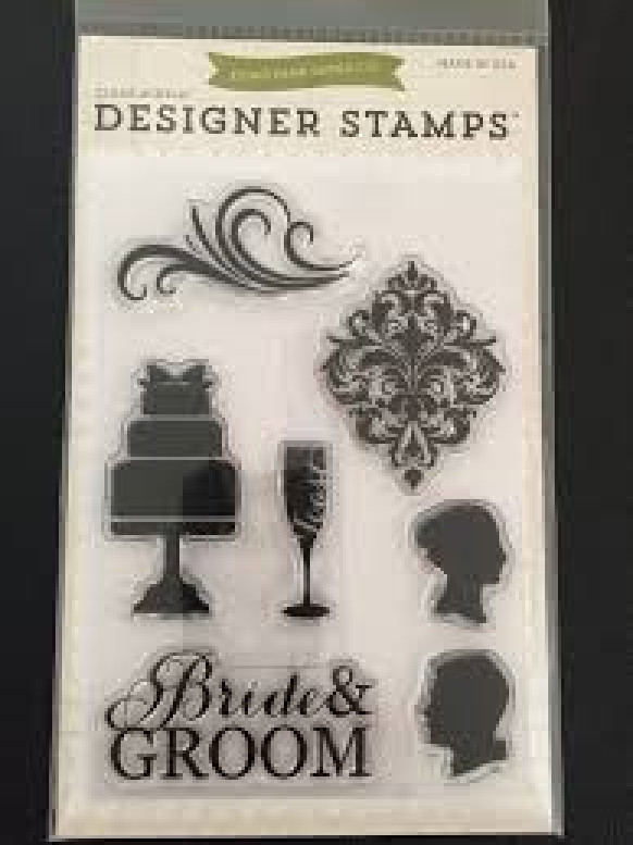 Echo Park Designer Clear Cling Stamps BRIDE AND GROOM Scrapbooking