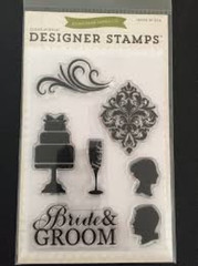 Echo Park Designer Clear Cling Stamps BRIDE AND GROOM Scrapbooking