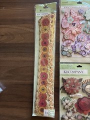K & Company Floral 3-D Stickers Tim Coffey Borders Lot of 5 Retired NOS