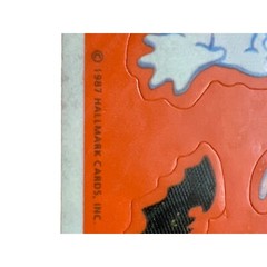 Vintage 1987 Hallmark Halloween Ghost Stickers Black Bats 6″ x 4.5″ New