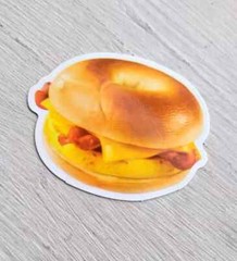Vintage Food Sticker Bagel Bacon Egg And Cheese Collectible Delicious Bread 1 Pc