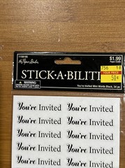 The Paper Studio- Stik A Bilities- You’re Invited -34 stickers NEW
