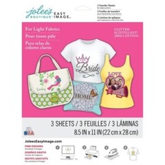 Jolee’s Easy Image Transfer 8.5″x11″ 3 Sh/Pkg-Glitter For Light Fabrics 56-47016
