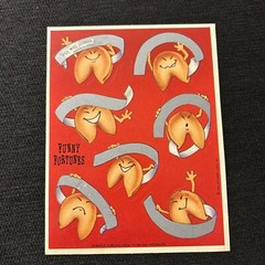 Lot Of 2 Vintage 1983 Hallmark Stickers Fortune Cookies Funny 2 Loose Sheets