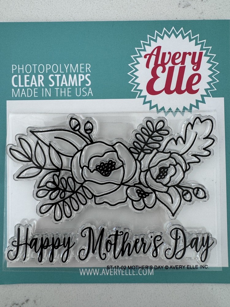 Avery Elle Clear Cling Stamp Set HAPPY MOTHER’S DAY ST-17-02 NEW