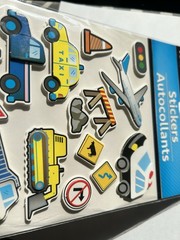 JOT Pop-Up Stickers Vehicles Transportation Cars Trucks Plane Taxi Police 18ct