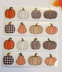 16 Plaid Pumpkin Stickers/Fall Stickers/Halloween Stickers/Country Pumpkin