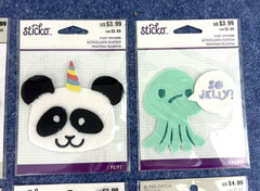 Lot Of 14~Sticko Fuzzy & Bling Patch Stickers~Assorted Designs~Crafts~Decorating