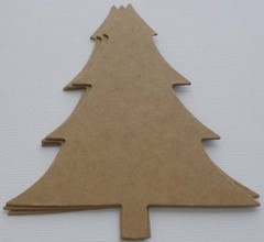 (4) TREE – Christmas Raw Bare Unfinished Chipboard Die Cuts – 4″ x 4 3/4″ inch