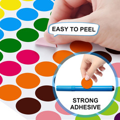 1050 Pcs 3/4 Inch Colored Dot Stickers 30 Color Circle Label Dots