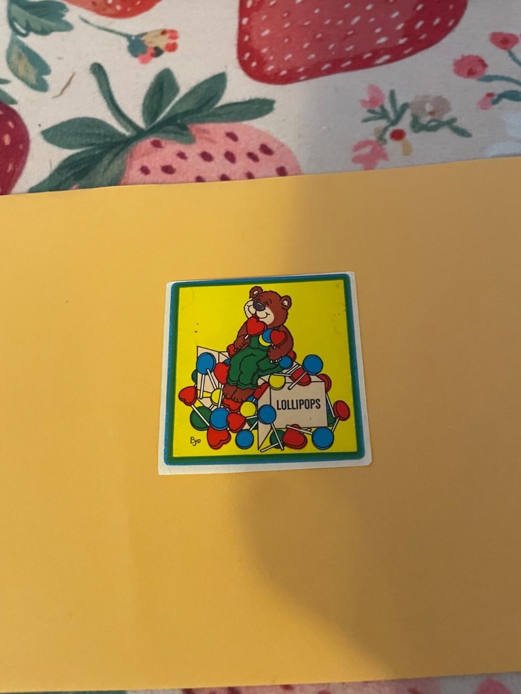 Vintage 1980s Lollipops Bear Sticker