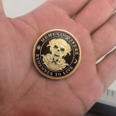 Memento Mori Challenge Coin Memento Vivere Coin Skull Challenge Coin