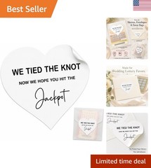 120 Heart-Shaped ‘We Tied the Knot’ Lottery Ticket Stickers for Weddings