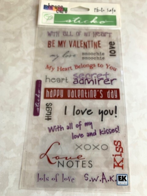 STICKO EK SUCCESS STICKERS PHRASE CAFE LOVE NOTES VALENTINE’S DAY LOVE HEART 17P