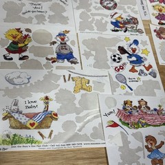 vintage suzy’s zoo stickers 3 Sealed Packs – 15 Full Sheets 10 Partial 21 Mini