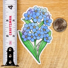 Forget Me Not Sticker – Alaska State Flower – Waterproof Vinyl Floral Decal