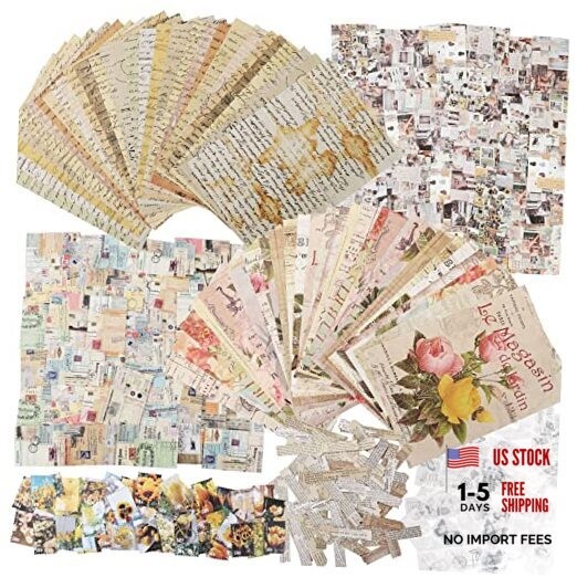 300PCS Vintage Scrapbooking Supplies Scrapbook Paper Vintage- 300PCS Mix